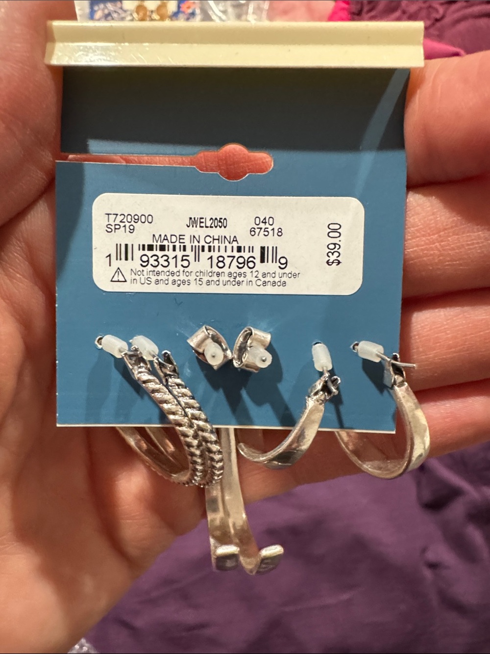 Lucky Brand Silver-Tone Mixed Hoop & Star Earring Set - Picture 5 of 5